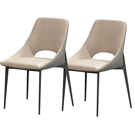 dining chair Kitchen Dining Room Furniture Chairs Dining Chairs Set Of 2 Kitchen Chairs with Technological Fabric Cushion Seat Back, Modern Mid C