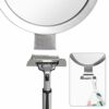 Fogless Shower Mirror,Fogless Shaving Mirror,Fog Free shaving mirror with 3 Strong Suction Cup and Razor Hook,Anti fog Shatterproof Small Mirror