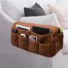 NICEYEA Sofa Chair Couch Armrest Organizer Caddy Anti-Slip Armchair Storage Bag Remote Control Holder for Recliner Couch with Pockets for Cellpho