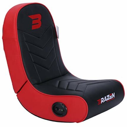 BraZen Predator 2.0 Surround Sound Floor Rocker Speaker Gaming Chair for kids, children in red