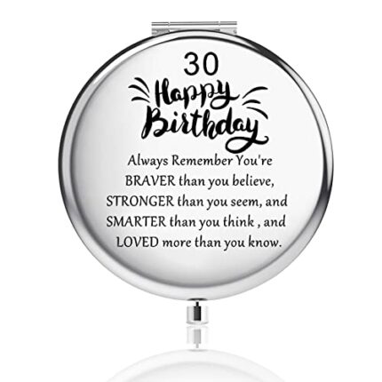 30th Birthday Gifts for Women 30th Birthday Compact Mirror 30 Years Old Birthday Gifts for Her Turning 30 Inspirational Gifts (30th Mirror)