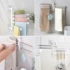 Swivel Towel Rail, 2PCS Folding Towel Holder 5-Arm Towel Rack Wall Mounted Stainless steel Towel Hanger Towel Storage Rack Towel Rails for Bathro