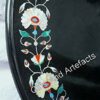 Gifts And Artefacts 42 x 42 Inches Floral Pattern Inlay Work Kitchen Table for Home Furniture Decor Round Black Marble Dining Table Top