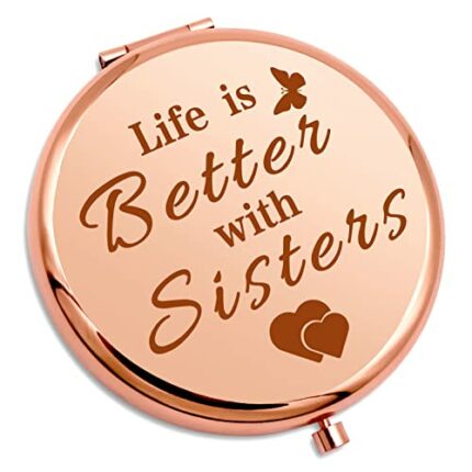 Sister Gifts From Brother Travel Compact Mirror Friendship Birthday Gift For Women Girl Sister In Law Big Sister Personal Makeup Mirror for Mothe