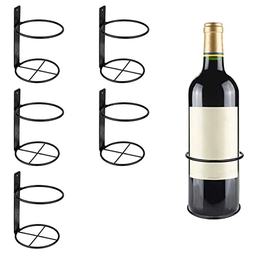 Anlayliay Wine Wall Holder, 6 Pack Wall Mounted Wine Rack, Metal Wine Bottle Display Holder for Wine Storage Wall Wine Theme Decor