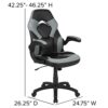 Flash Furniture X10 Gaming Racing Office Ergonomic Computer PC Adjustable Swivel Chair with Flip-up Arms, Gray/Black LeatherSoft, Polyurethane