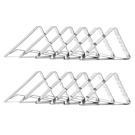 Skyzone 12-Pack Tablecloth Clips, Stainless Steel Tablecloth Clips, Adjustable Tablecloth Clips for Outdoor, Home, Restaurant, Picnic, Party and