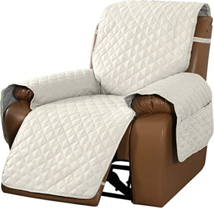 Non-Slip Recliner Chair Cover Sofa Slipcover, Reversible Recliner Sofa Cover with Elastic Adjustable Strap, Washable Reclining Sofa Slipcover Rec