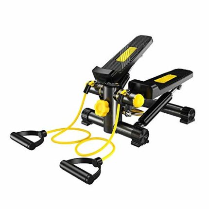 N/A Mini Stepper,Fitness Stair Stepper - Portable Stair Stepper Adjustable Resistance,Fitness Exercise Machine with Resistance Bands Durable