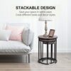 Lantaly Wood Grain Look Round Nesting Coffee Tables Side Tables Accent End Tables Sofa Tables Nightstands Furniture Set of 3 for Home Office Livi