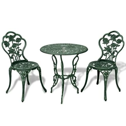 JYDQM 3 Piece Garden Patio Bistro Table and Chairs, Cast Aluminum Garden Dining Set for Outdoor Patio Yard Porch Balconyb (Color : D, Size : Tall