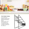 Syrup Bottle Holder, Stainless Steel Wire Coffee Syrup Bottle Rack 4 Compartment Bottle Organizer Dressing Bottle Countertop Display Storage Stan