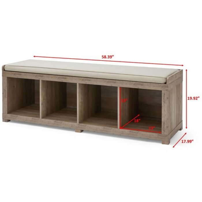 MXIAOXIA 4-Cube Storage Bench Can Sit Shoe Rack Sitting To Change Shoes Convenient and Quick Storage Cabinet