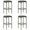 TJLSS 5 Piece Patio Bar Set With Cushions Poly Rattan Stylish Garden Bar Set Easy To Clean (Color : A, Size : Taille unique)