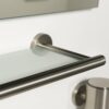 Tiger Boston Shelf, Glass, Stainless Steel Brushed, 58.1 x 5 x 13 cm