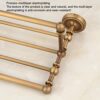 HIGOH Towel Racks, Bathroom Towel Rack Wall Mounted Towel Holder,European Antique Bath Towel Rack,All Copper Towel Holder,Bathroom Rack,Bathroom