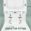 Vantency Square Toilet Seat Soft Close, Top Fit White Toilet Seats with Quick Release, Adjustable Hinges