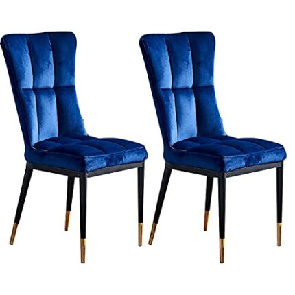 Kitchen Dining Room Furniture Chairs Dining Chairs Set Of 2 Modern Velvet Kitchen Chairs Upholstered Leisure Side Chairs with Metal Legs for Kitc