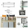 Alise Shower Glass Shelf SUS 304 Stainless Steel Bathroom Wall Shelf with Towel Bar/Rail Wall-Mount 21-Inch,GK9012 Brushed Finish