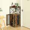 JKsmart Corner Bar Cabinet with Glass Holder,Industrial Wine Cabinet with Mesh Door,Wine Cabinet with Adjustable Shelf,Home Bar for Liquor and Wi