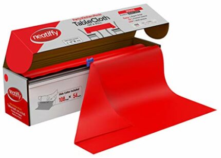 Neatiffy Disposable Plastic Table Cloth Roll | 137 cm x 33 m Waterproof Tablecloth | Table Cover for Rectangle, Square, Round Oval Tables | Picni