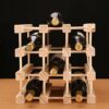 3-Tier Stackable Wine Rack-Foldable Wooden Countertop Cabinet Wine Holder Storage Stand Cellar-Free Standing-Perfect for Bar, Wine Cellar, Baseme