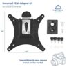 VIVO Universal VESA Adapter Bracket Kit for DSLR Cameras/Camcorders, 1/4 inch Mount, Photo and Video Shooting, Attaches to Monitor Stands for Ove