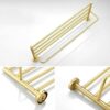 HIGOH Towel Racks,Bathroom Towel Rack Wall Mounted Towel Holder,Nordic Light All Copper Brushed Bath Towel Holder,Modern Simple Brass Towel Rack