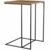ASPECT Alana Wooden Top Side End Laptop Table/Sofa Couch Console Stand, Steel Vintage, 40x40x60 cm