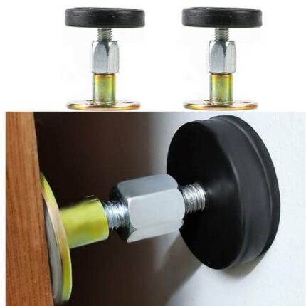 NatureMan 2 Pieces of Black Adjustable Threaded Bed Frame Anti-Shake Tool, Headboard Stoppers Bed stoppers Wall Bed headboard Anti-Shake Fixer to