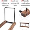 Yorkmills Vinyl Record Storage, Display Up to 50 LP Albums DVDs CDs, Solid Wood Vinyl Holder with Stainless-Steel lp Storage Boxes shelf Stand Ca