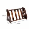 Countertop Triangle Shape Bamboo Wood Wine Rack - Table Top Wine Bottle Storage Slots for 5 Bottles 5 Wine Glass Rack Hanging Cup Holder -Free St