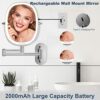 TOUCHFEEL Wall Mounted Makeup Mirror, 9 Inch 1X/7X Magnifying Mirror with 3 Color Light, Double Sided 360° Swivel Extendable Bathroom Mirror with