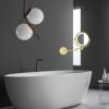 DOWRY Wall Mounted Magnifying Mirror with Light 5x,Gold Extendable Mirror,LED Illuminated Shaving Mirror,360 ° Rotatable Double Sided Mirror,Ø20c