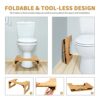 BQYPOWER Toilet Stool, Bamboo 8 Inch Toilet Potty Stool, Foldable Bathroom Poop Stool with Non-Slip Mat for Adults Children…