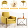Marketero Armchair Comfy Accent Chair with Upholstered Single Sofa Lounge Arm Chairs for Adults Living Room Bedroom Reading Yellow