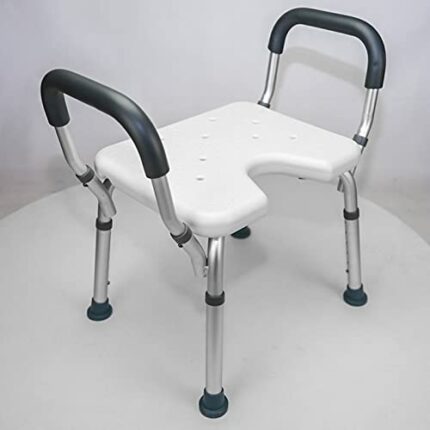WANGZI Elderly Bath Chair Shower Chair Free Punching Elderly Shower Chair Bathroom Stool Bath Stool Non-Slip Bath Seat,White
