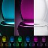 Zsirue Motion Sensor Toilet Night Light Home Toilet Light Bathroom Body Motion Sensor Toilet Bowl Seat Light Lamp 8-Color Changes Internal Memory