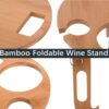Folding Wine Table, Wooden Outdoor Picnic Table, Portable Trestle Small Table 2 in 1 Wine Glass Rack for Camping/Garden/BBQ/Banquet/Picnic Party(