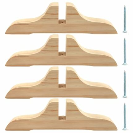 4pcs Folding Room Divider Stand,Wooden Room Divider Stand With Screws,Room Divider Screen Holder Feet Partition,Folding Privacy Screen Holder For