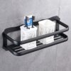 XHALERY Storage Rack Black Space Aluminum Towel Rack Bathroom Rack Bathroom Hardware Pendant Storage Wall Dressing Table