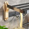 HIGOH Towel Racks, Bathroom Towel Rack Wall Mounted Towel Holder,Bathroom Towel Rack,Space Aluminum Bath Towel Shelf,Wall Mounted Light Hardware