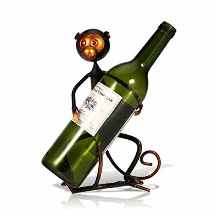 PIBM Stylish Simplicity Metal Monkey Shape Wine Wine Rack Home Desktop Porch Decoration Bar Restaurant Decoration Retro Old Craft Creative Person