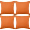 4 Pack Decorative Outdoor Waterproof Throw Pillow Covers, Square Patio Balcony Garden Waterproof Cushion Case, PU Coating Pillow Shell for Couch,