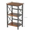 YMYNY Bookcase, 3 Tier Storage Rack, Plant Rack, Storage Microwave Shelf with Steel Frame, for Living Room, Kitchen, Office, Study Hall, Industri