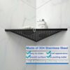 Bernkot Corner Shower Shelf 2 Pack, 304 Stainless Steel Tiled Shelves for Bathroom, 10'' Recessed Shelf Rack, No Drilling Needed (Black)
