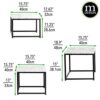 mDesign Set of 3 Nest Tables — Nested End Tables Made of Metal and Wood — Ideal for Use as Living Room Lamp Tables or Bedside Tables — Marble Col