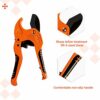 AIRAJ PVC Cutter Heavy Duty Ratchet-Type Pipe Cutter,for Cutting Outer Diameter 42 mm PVC PPR Plastic Hoses and Plumbing Pipes,for Electrician,Ma