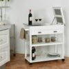 BHVXW Rolling Kitchen Island Trolley Cart With Drawers Kitchen Storage Racks Parlor Bathroom Office Shelf Gadget (Color : Wit, Size : 34.5x16x32c