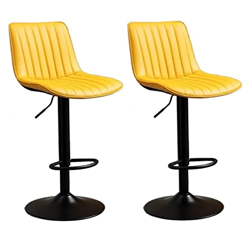 ADEADE Modern Bar Stools Set of 2 Counter Height Barstools with Backs Swivel Adjustable High Bar Chairs with Backrest PU Leather Swivel Bar Stool